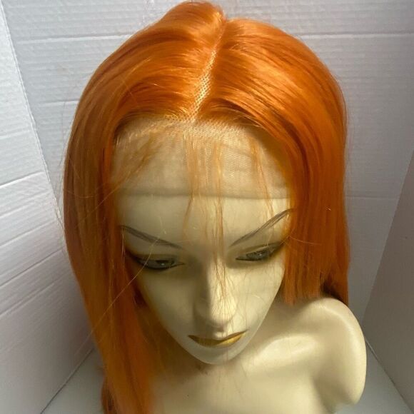 NEMER Long 22” Synthetic Lace Front Turmeric Yellow Orange Wig - Picture 4 of 12